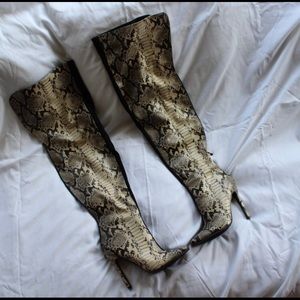 Dolls Kill Snake Skin knee High Boots